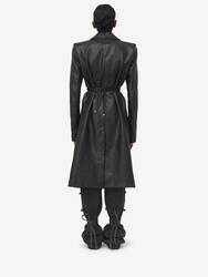 Stacked Shoulder Leather Raincoat​