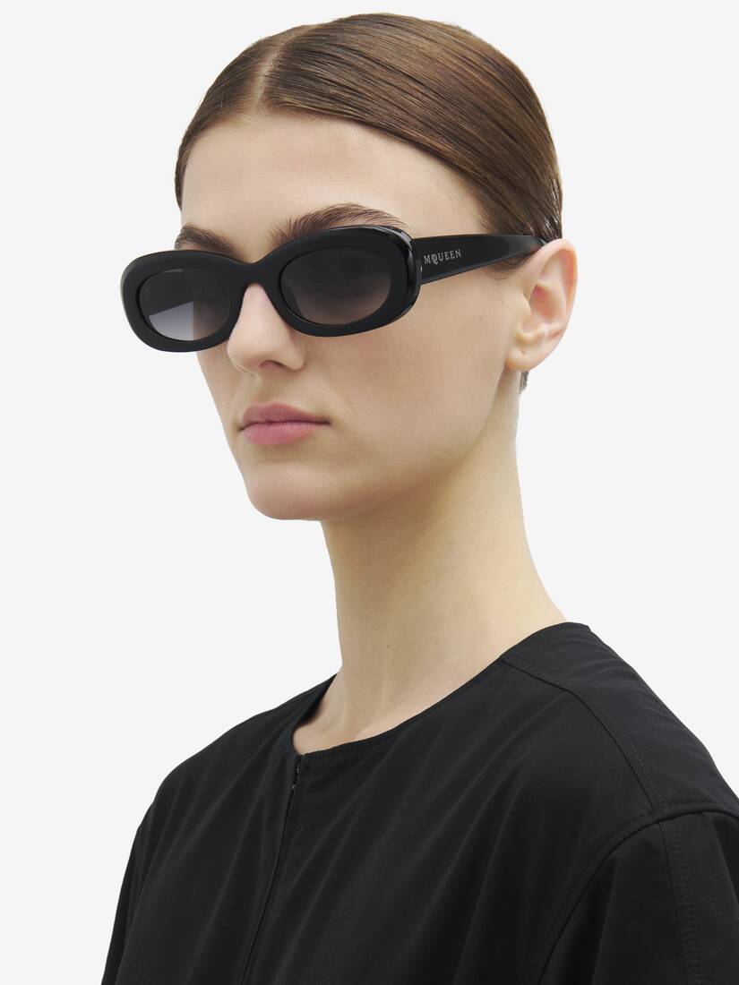 McQueen Logo Oval Sunglasses