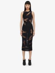 Feather Intarsia Pencil Dress