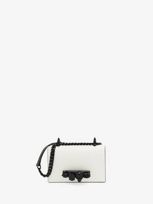 【関税込み】McQueen メッセンジャー バッグ & サッチェル ミニジュエルドサッチェル | ホワイト | Alexander McQueen JP