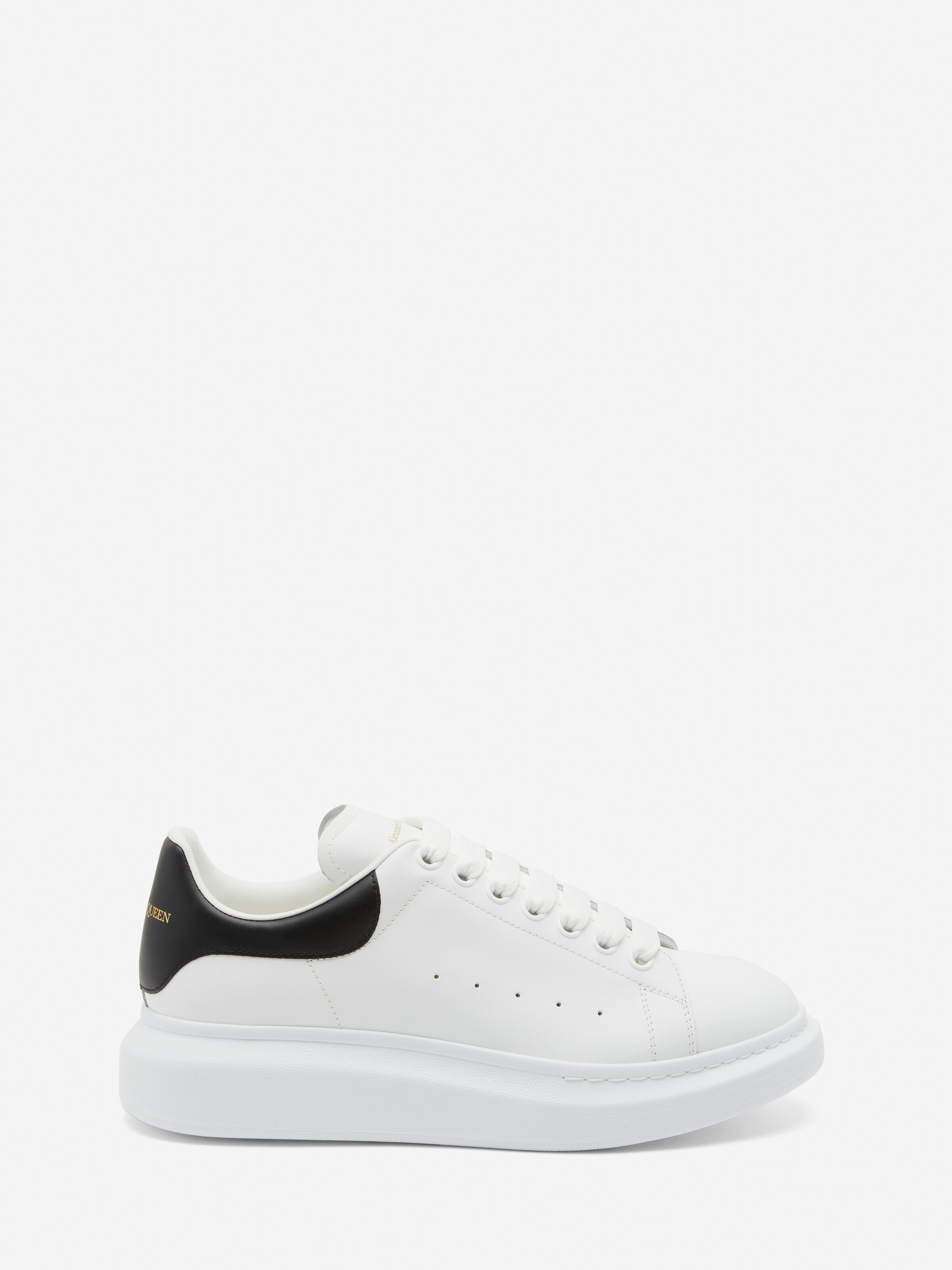 Alexander Mcqueen White And Black Low-top Sneakers With Chunky Sole And Contrasting Heel Tab In Leather Man In Multi