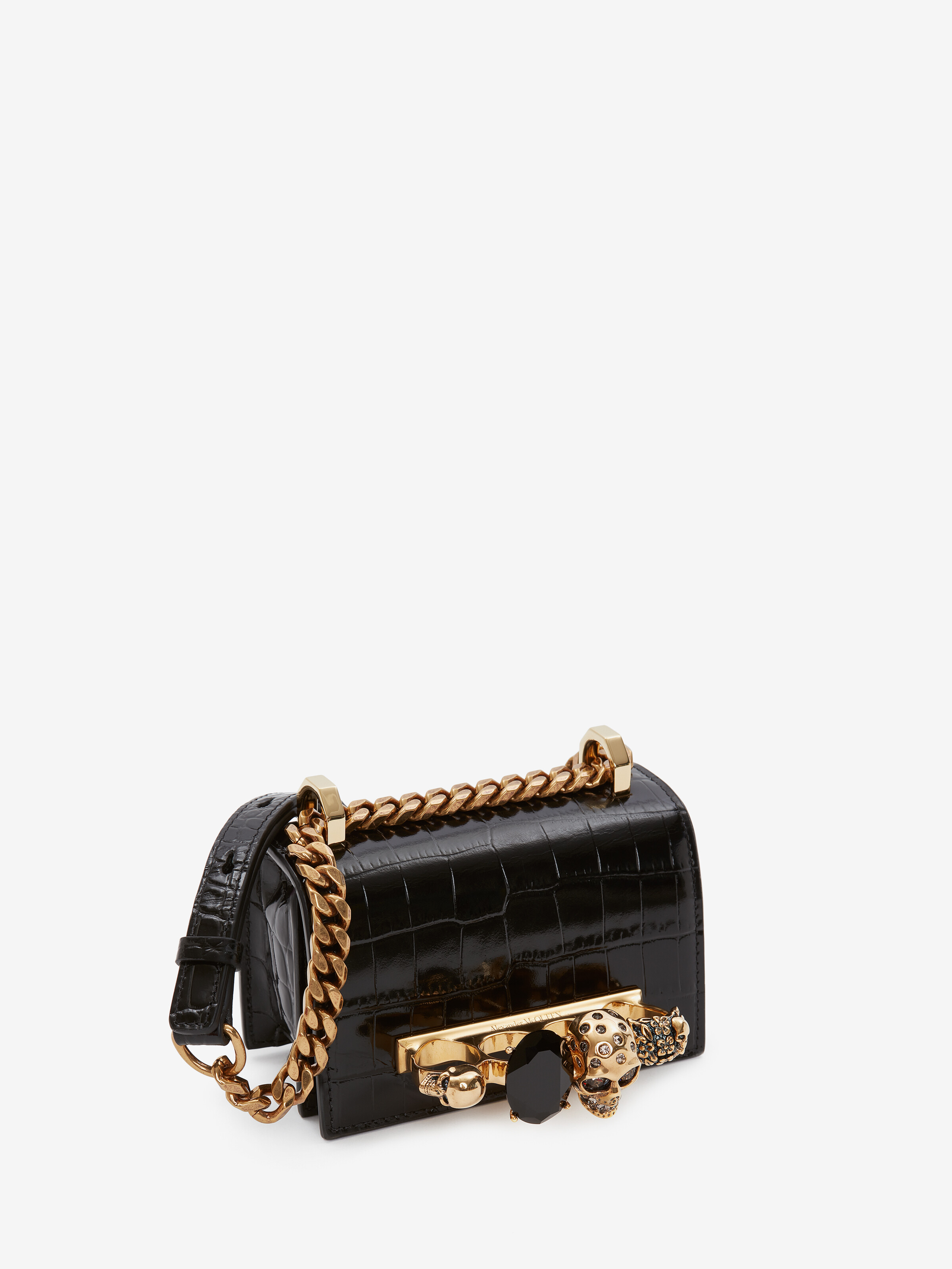 Women's Micro Jewelled Satchel in BLACK in Calf Leather | Alexander McQueen - image 2
