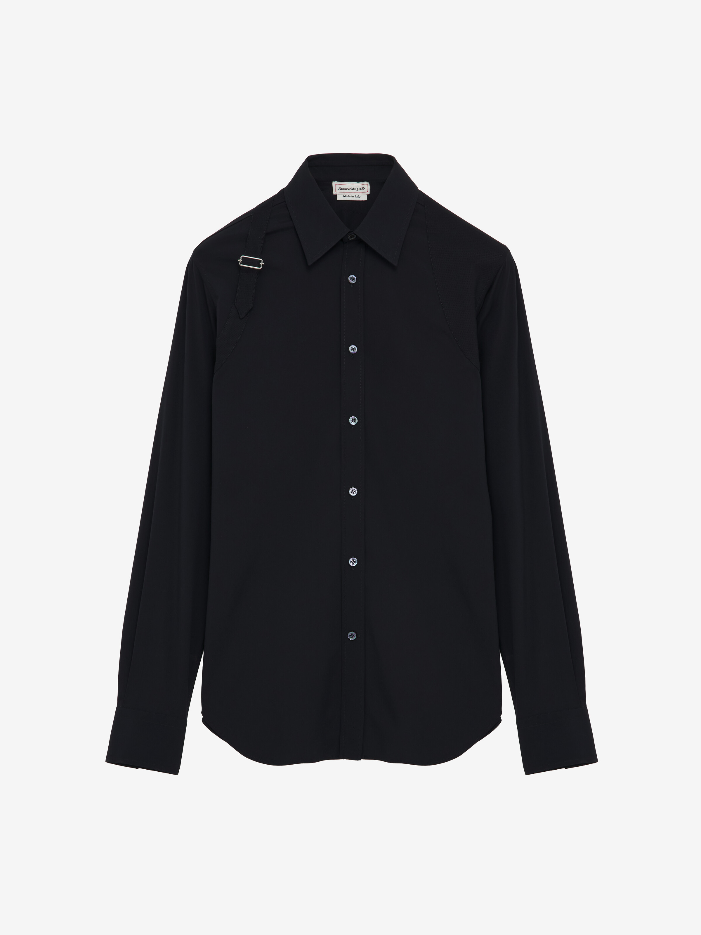 Men's Harness Shirt in Black in 78% Cotton, 16% Polyamide, 6% Elastane | Alexander McQueen - image 1