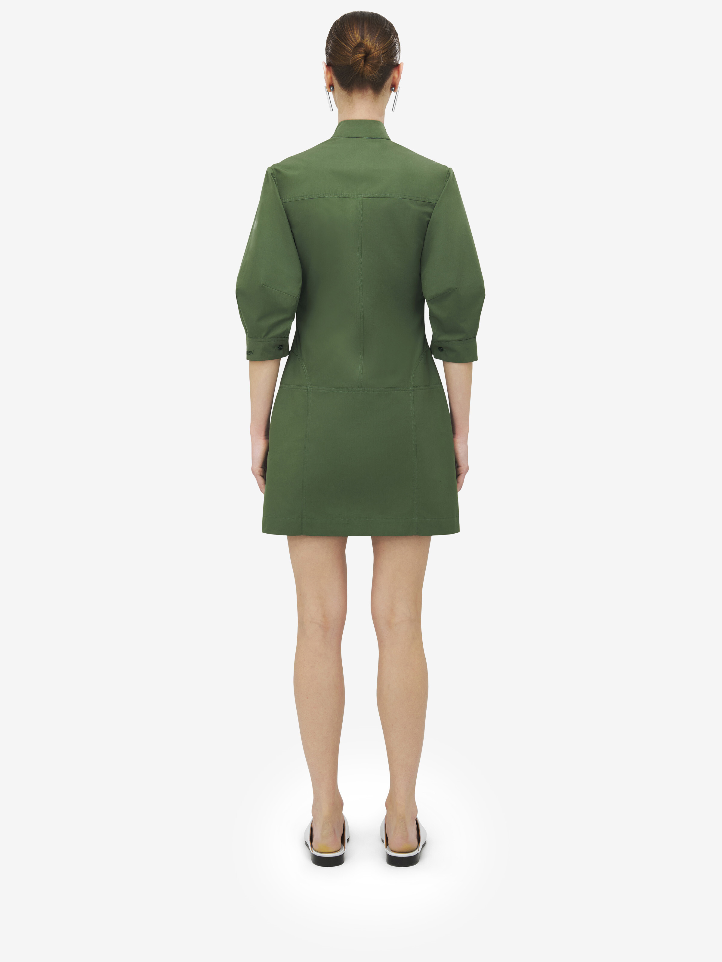 Robe courte évasée, en popeline de coton