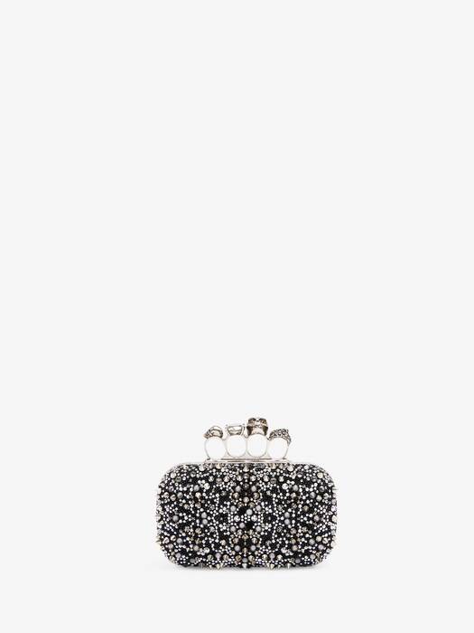 Women's Knuckle Clutch With Chain in Black | Alexander