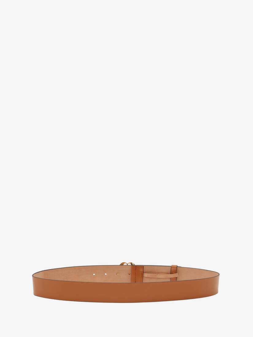 Seal Logo Belt in Tan | Alexander McQueen US