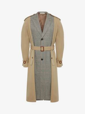 Spliced Tailored Trench Coat