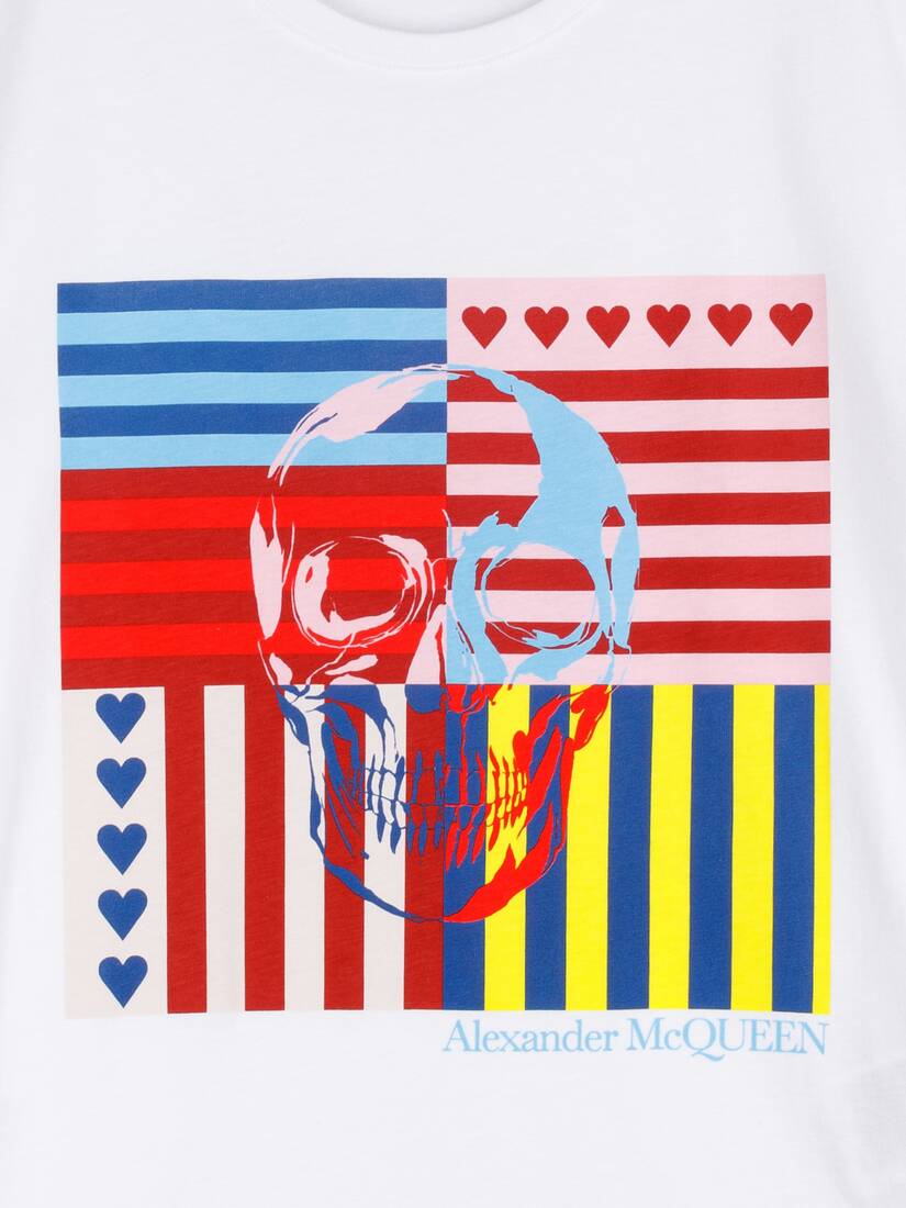 Heart And Stripe Skull T-Shirt