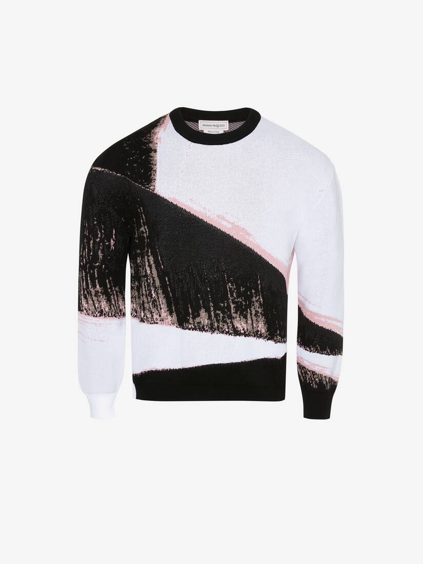 Pull En Jacquard À Imprimé Coup De Pinceau
