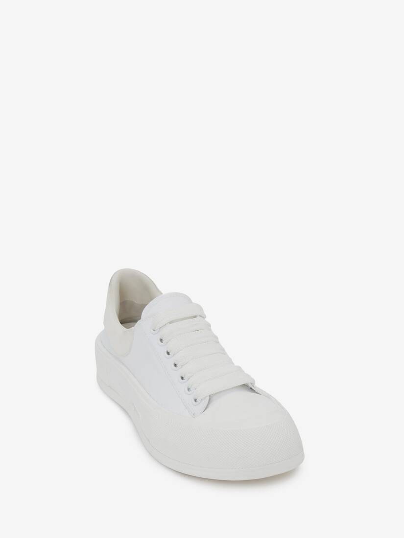 Deck Lace Up Plimsoll In White Alexander Mcqueen Us Deck Lace Up Plimsoll In White Alexander Mcqueen Us