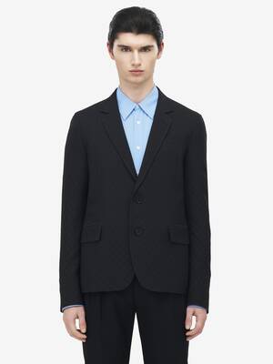 Alexander McQUEEN 黒テーラードジャケット Men's Constellation Embroidered Single-breasted Jacket in