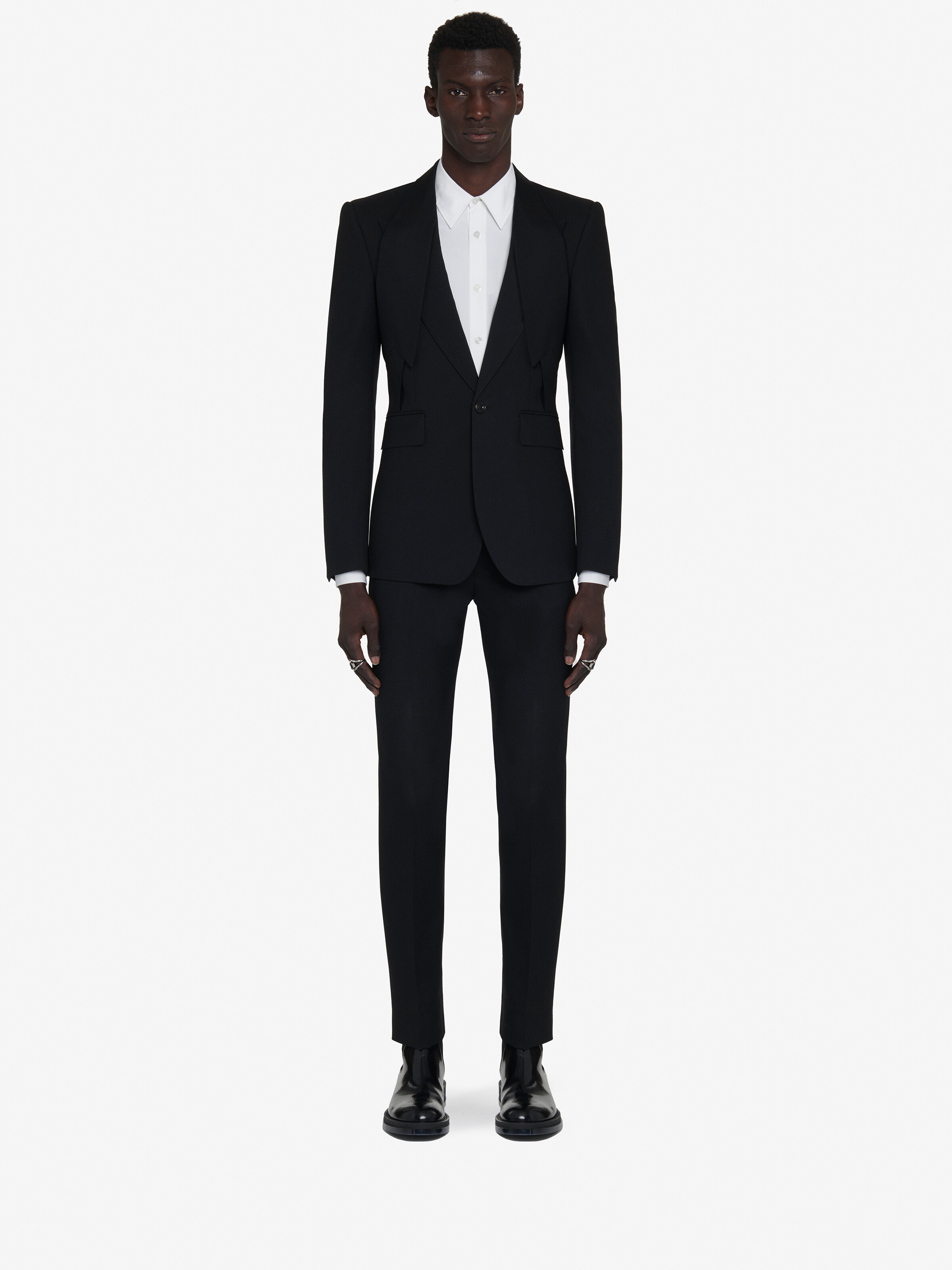 Reverse Lapel Single-breasted Jacket