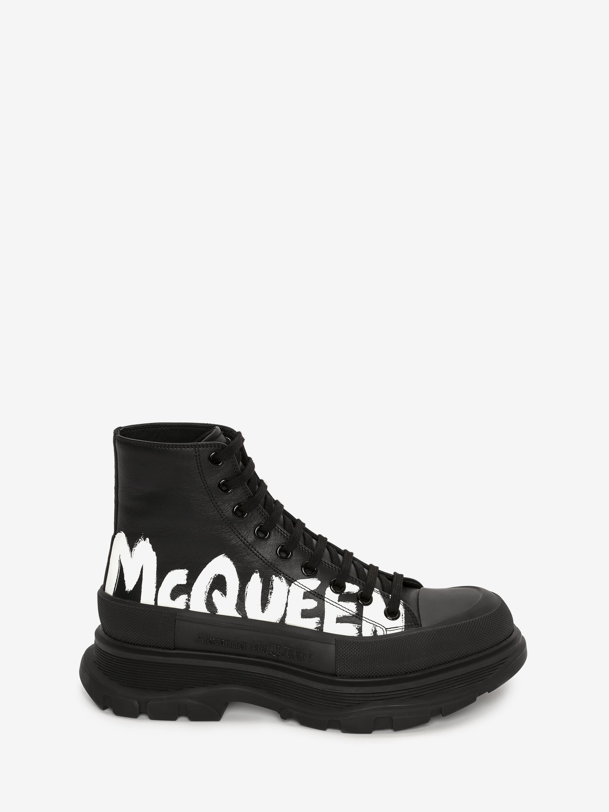 Shop Alexander Mcqueen Tread Slick Boot In Black/white