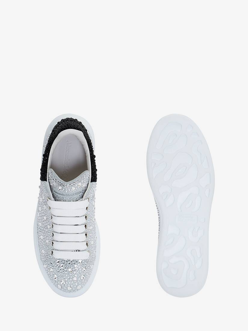 Crystal-embellished Oversized Sneaker in White/Crystal | Alexander ...