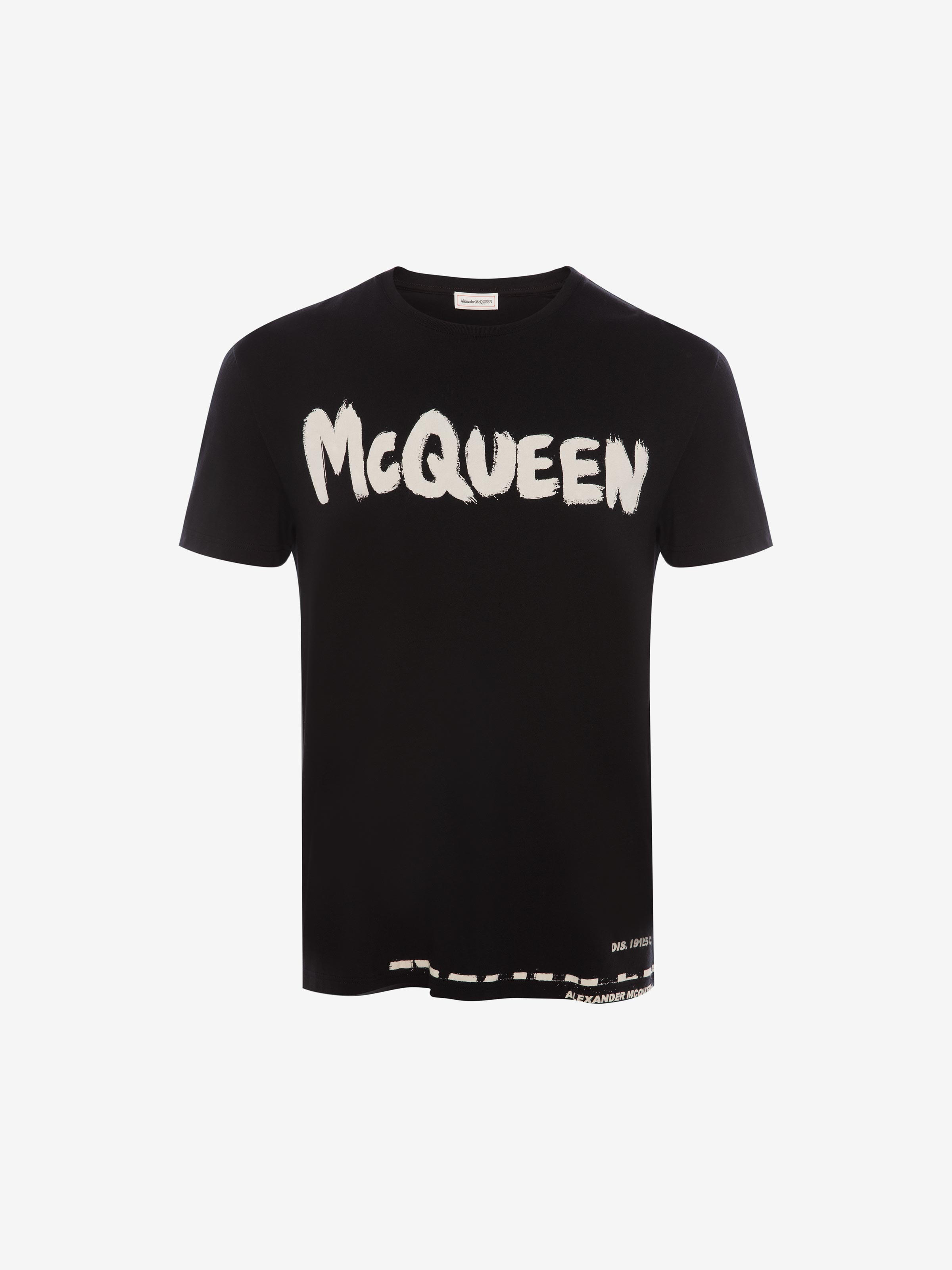 McQueen Graffiti T-Shirt in Black | Alexander McQueen US