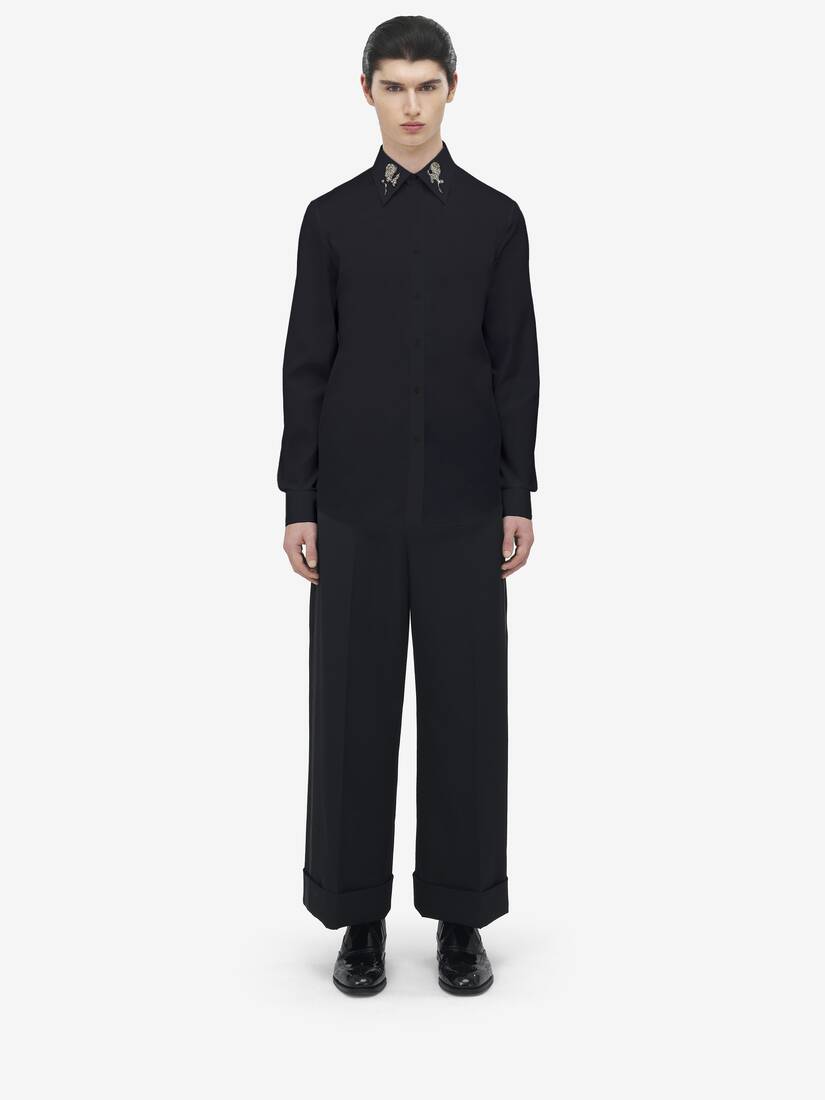 Sailor Tattoo Rose Embroidery Shirt | Alexander McQueen - image 2