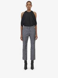 Shattered Jet Stone Embroidered Cropped Trousers​