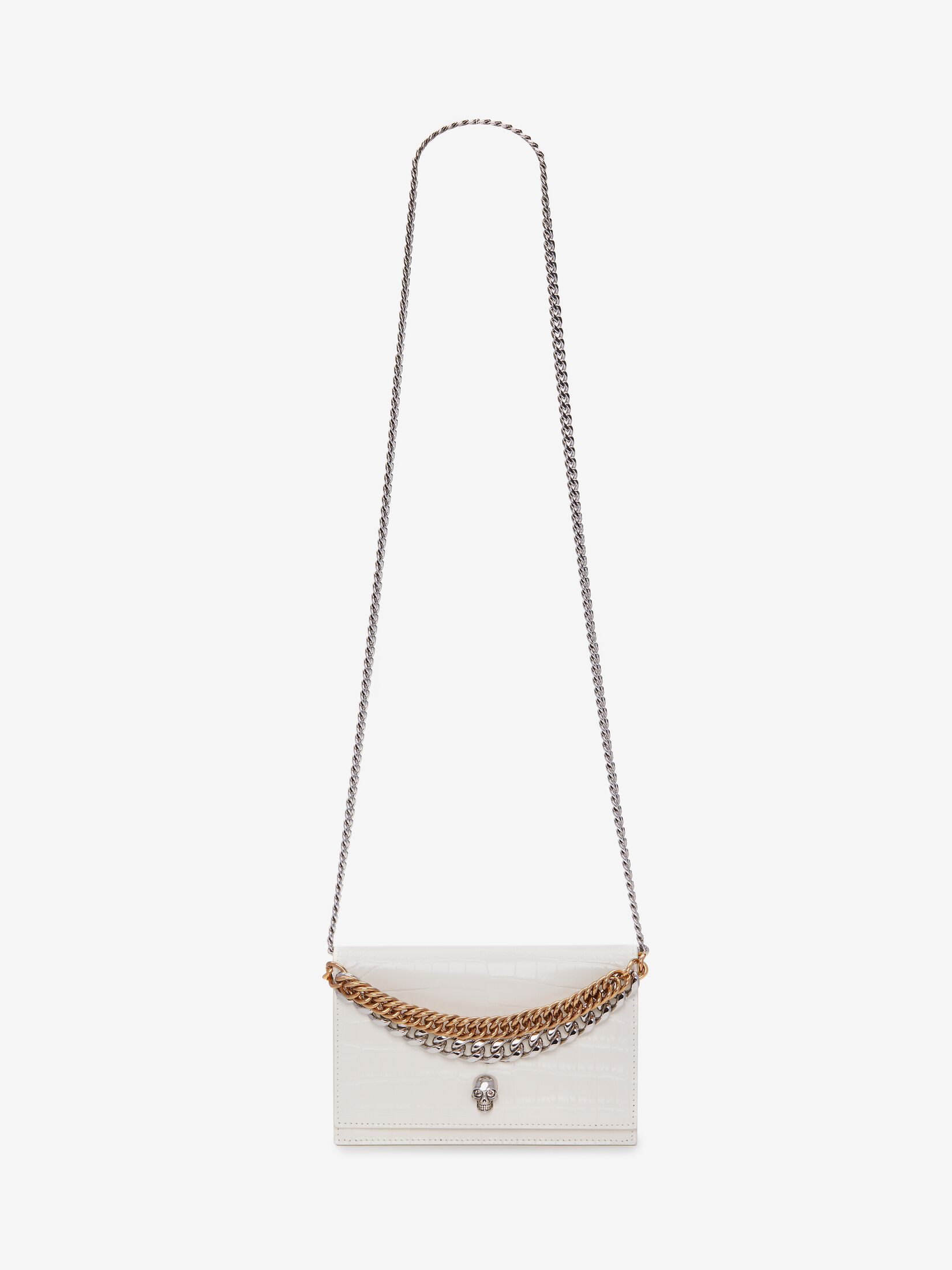 Small Skull Bag with Chain in Ivory | Alexander McQueen US