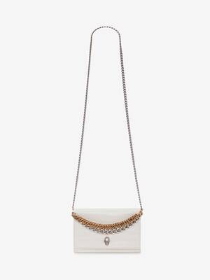 Small Skull Bag with Chain in Ivory