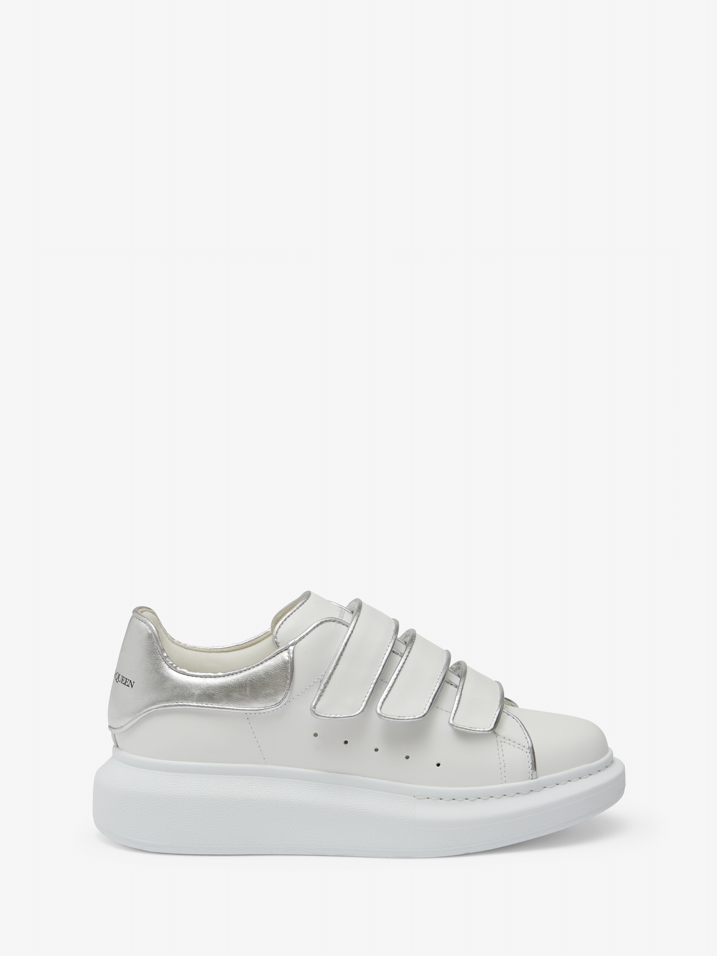 Oversized Triple Strap Sneaker in White/Black