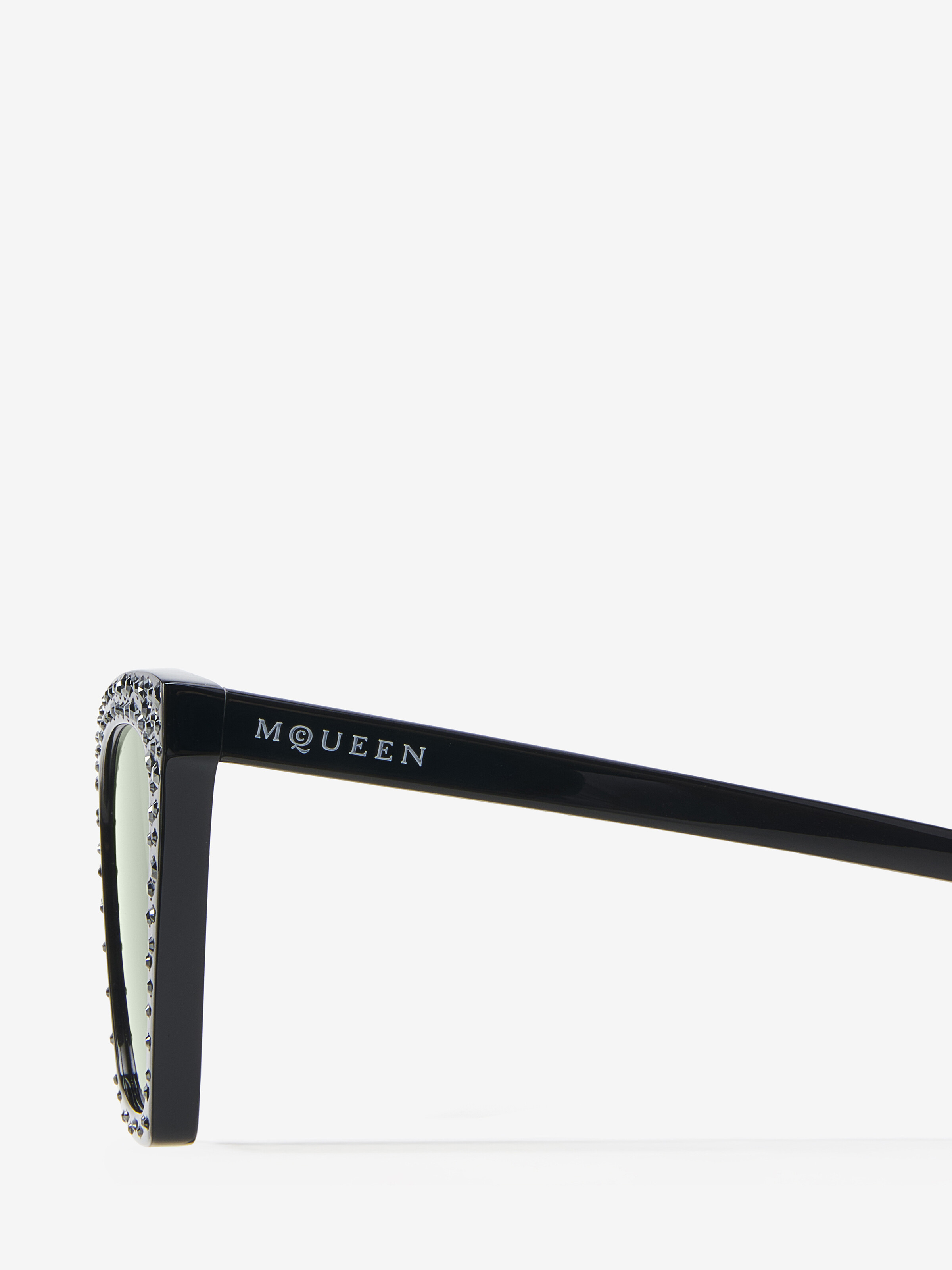 Spike Geometric Cat-eye Sunglasses with Crystals