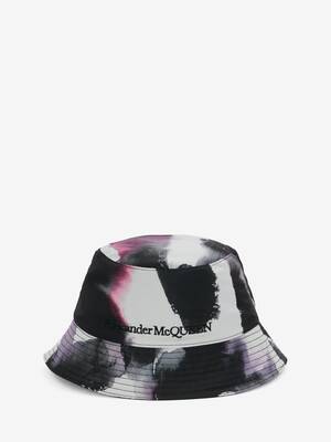 워터컬러 그래피티 씰 로고 양면 버켓 모자