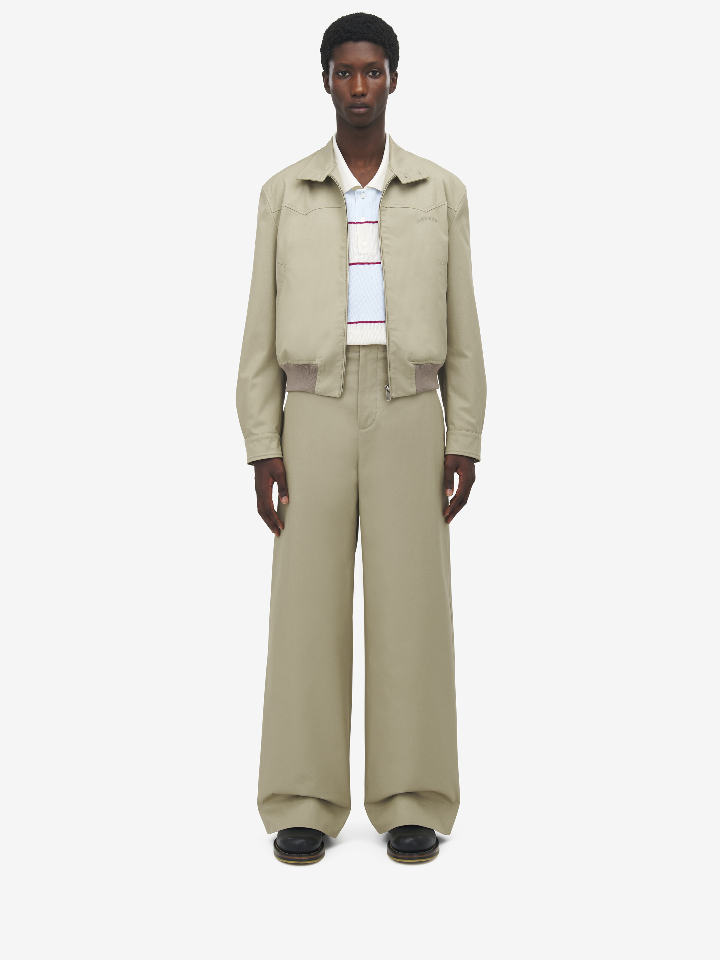 Veste Harrington Courte pour Homme en Beige in Coton | Alexander McQueen - image 2