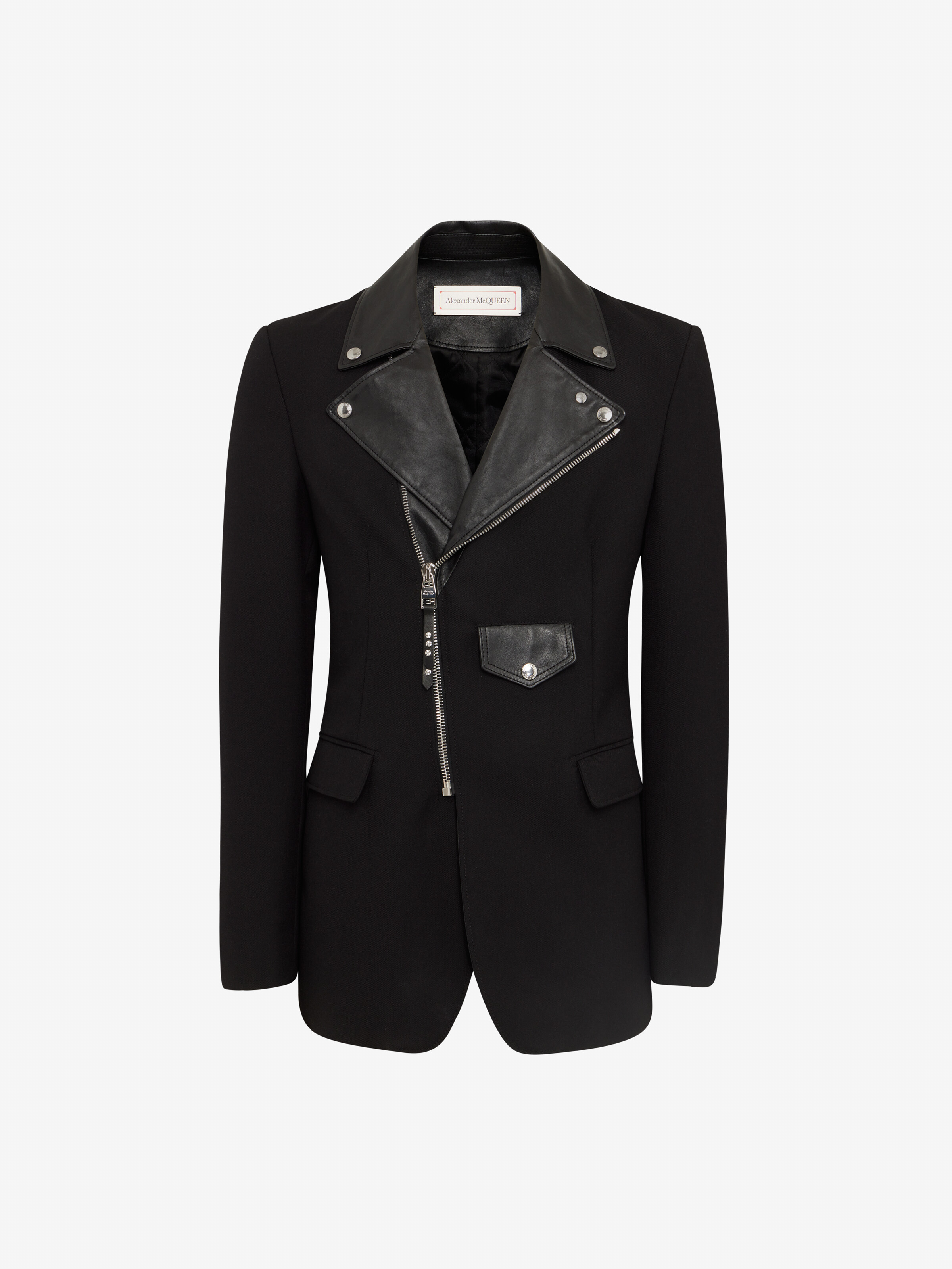 Biker Lapel Tailored Jacket in Black | Alexander McQueen PT