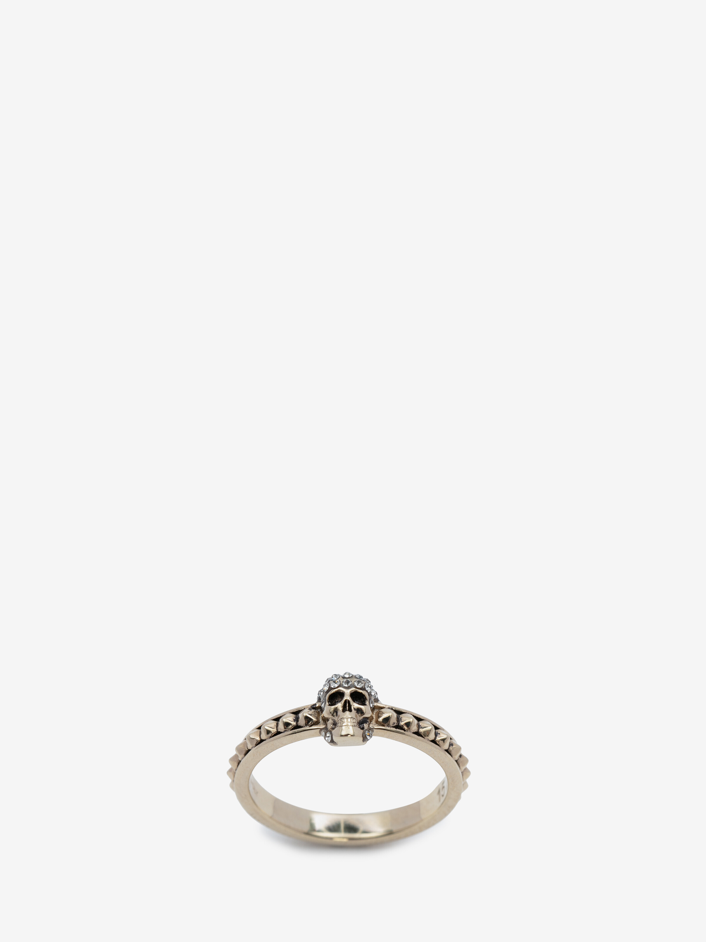 Alexander McQueen Skull Embellished Ring in Black for Men