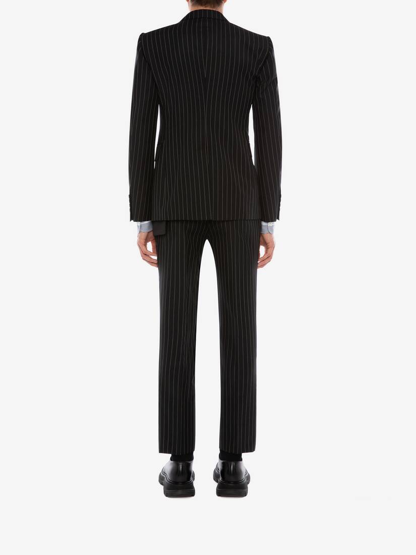Pinstripe Trousers in Black/White 