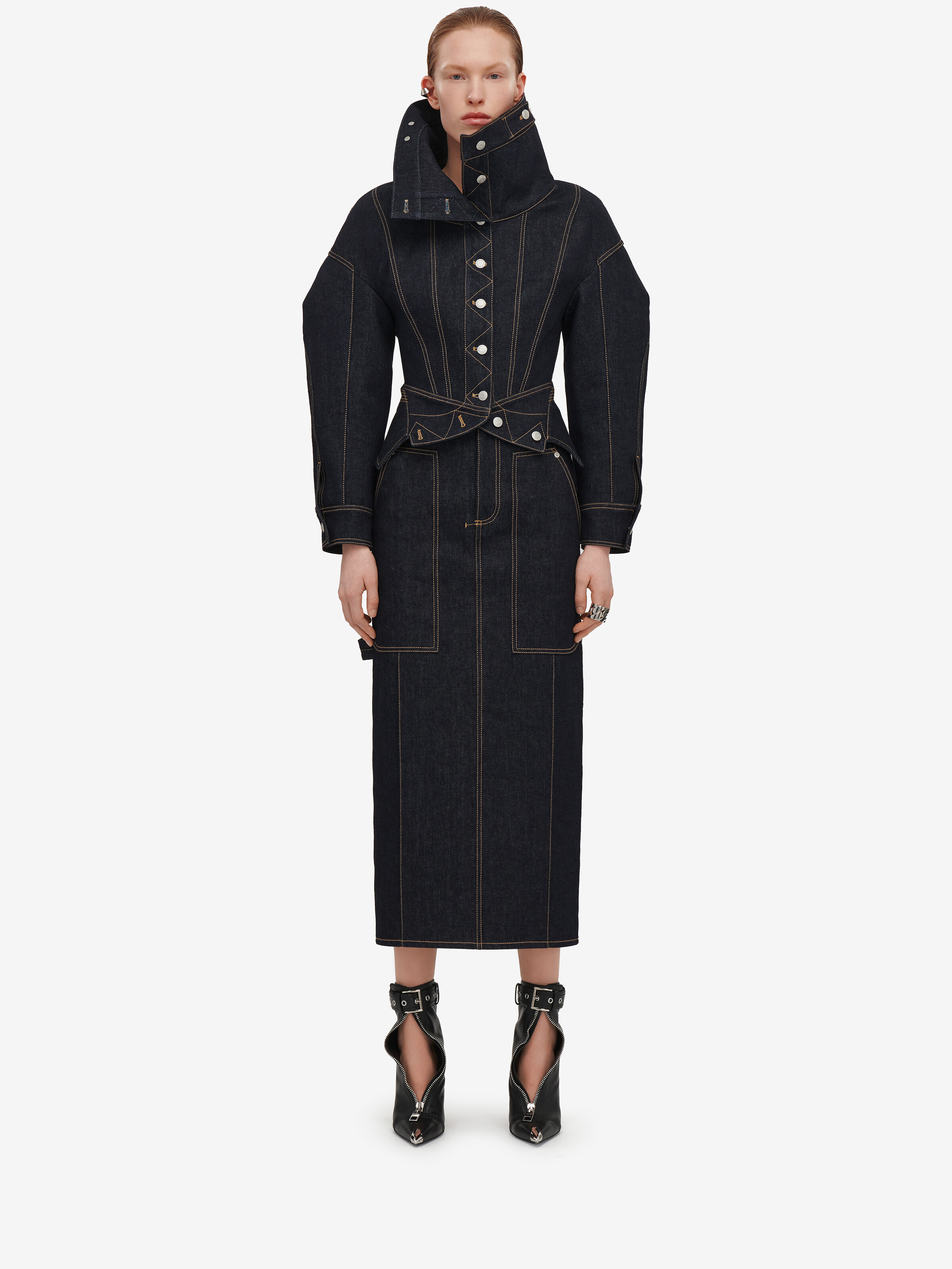 Gonna a tubino funzionale in denim da Donna in Indaco in 100% Cotone | Alexander McQueen - image 2