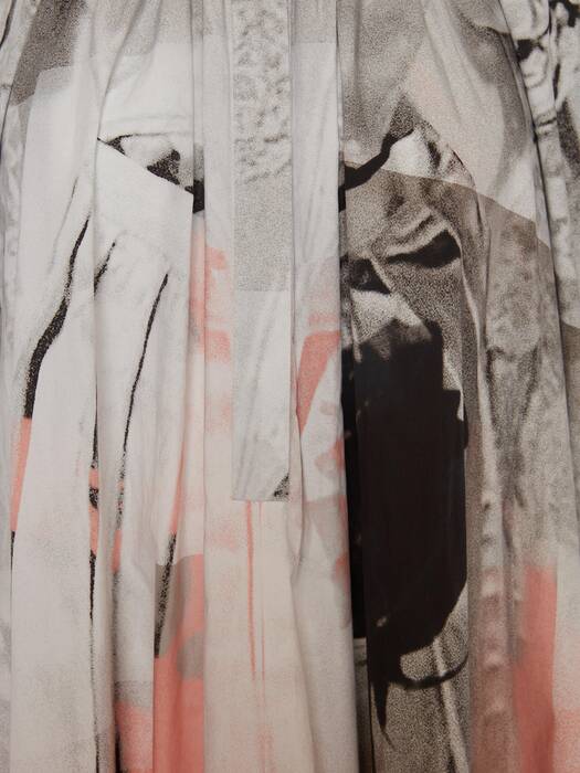 Trompe-l'œil Poplin Midi Dress in Ivory | Alexander McQueen GB