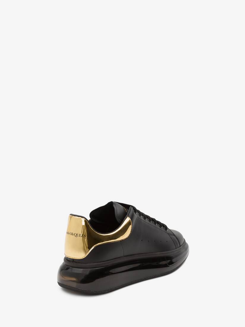 Alexander McQueen Oversized Leather Sneakers Black/gold For Men Lyst ...