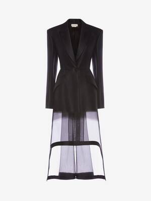 Wool Silk Organza Fil coupé Dégradé Jacket