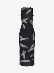 Feather Intarsia Pencil Dress