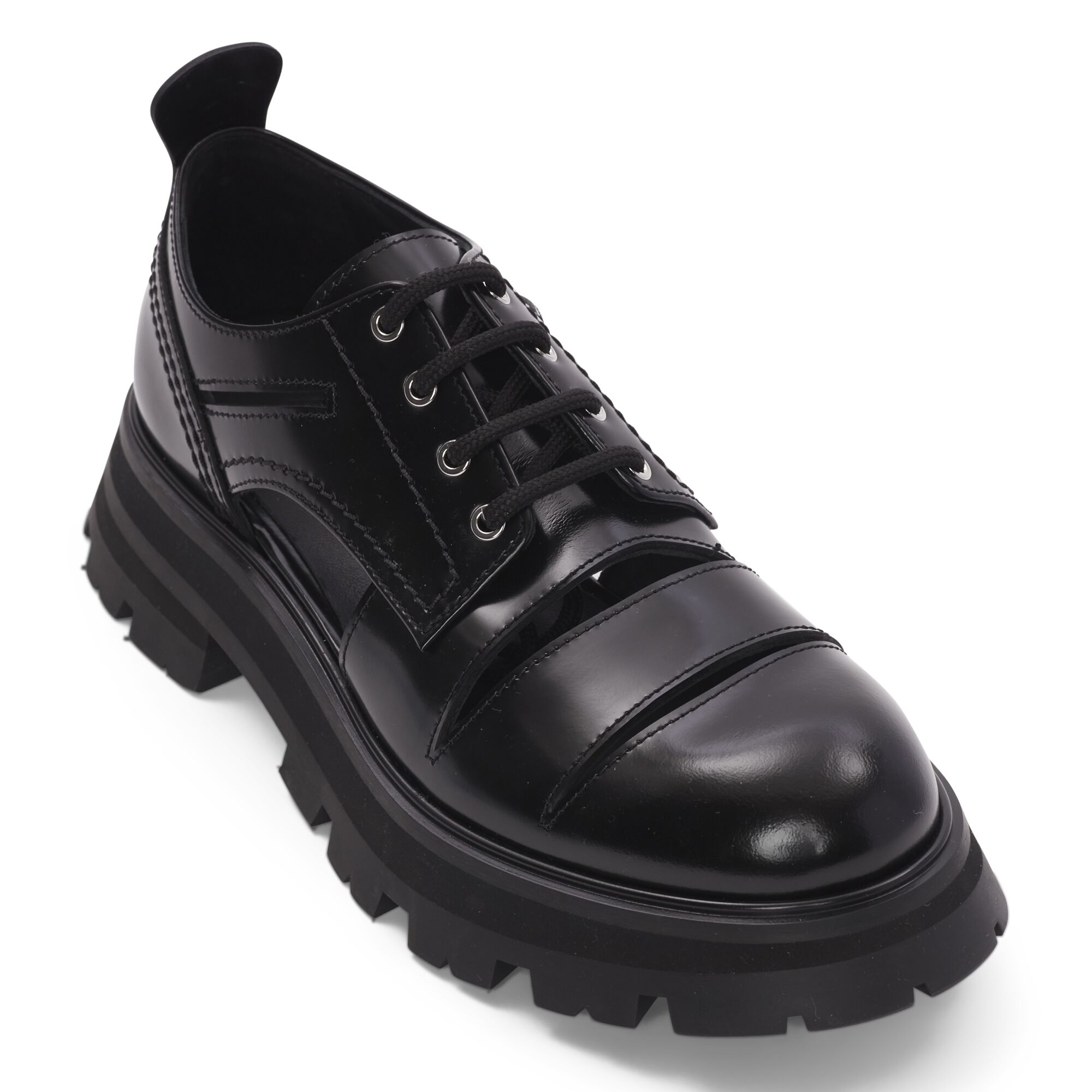 Cut Out Derby Shoe für Damen in Black in 100% Calf Leather | Alexander McQueen - image 2