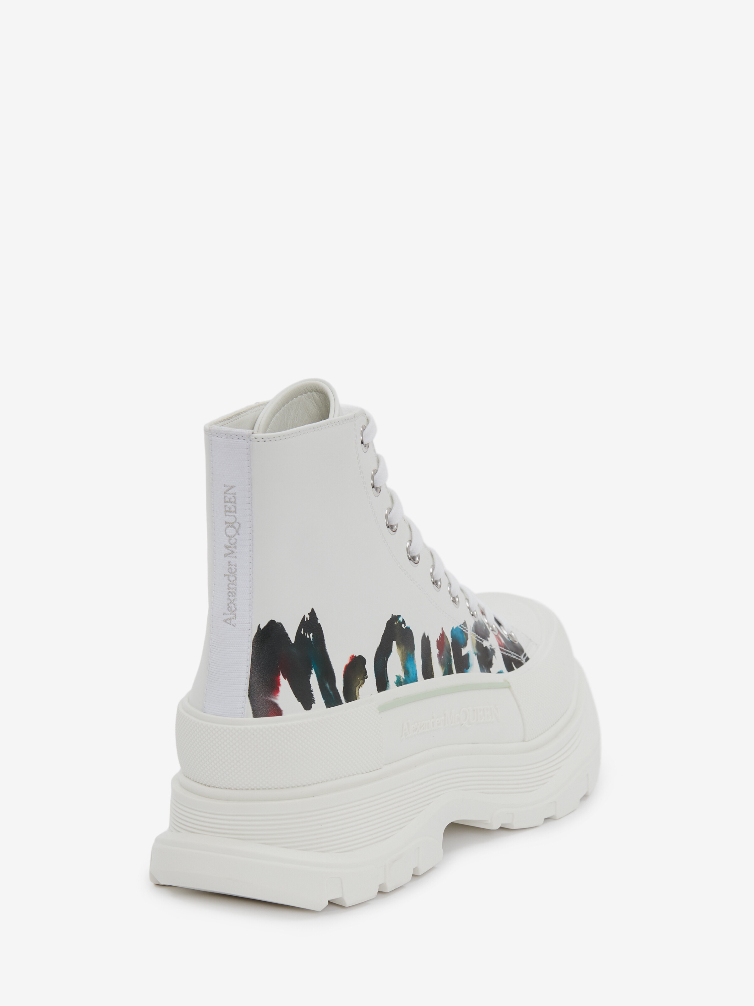 Men's McQueen Graffiti Tread Slick Boot in White/Multicolour in 100% Calf Leather | Alexander McQueen - image 3