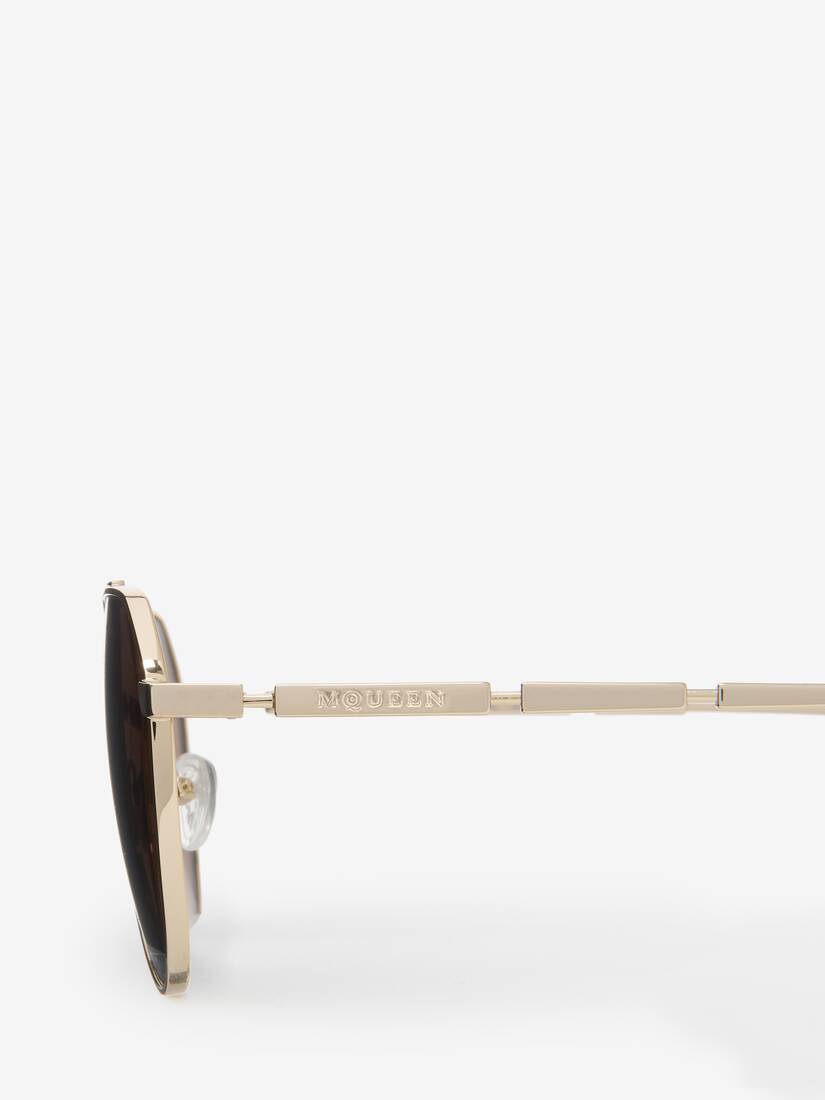 Metal Plaque Pilot Sunglasses