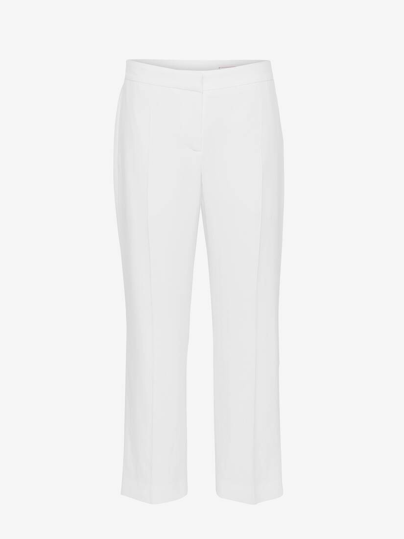 Belted Crepe Cigarette Trousers