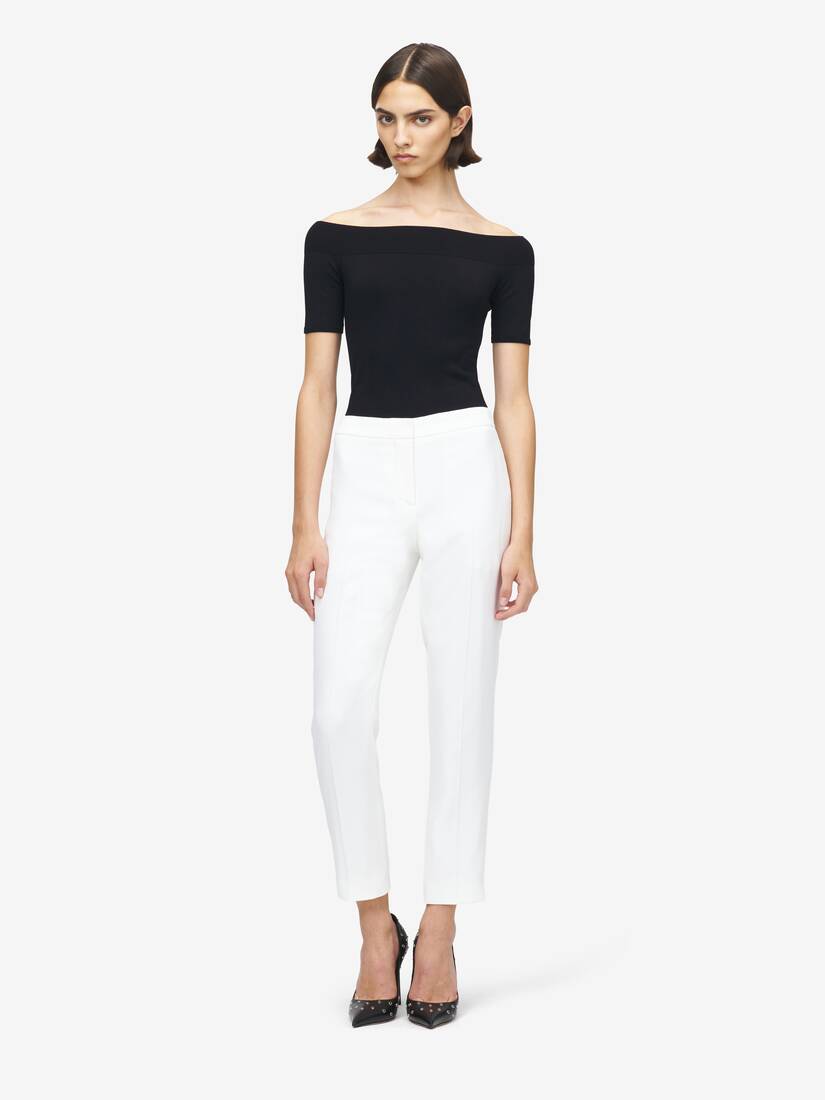 Leaf Crepe Cigarette Trouser