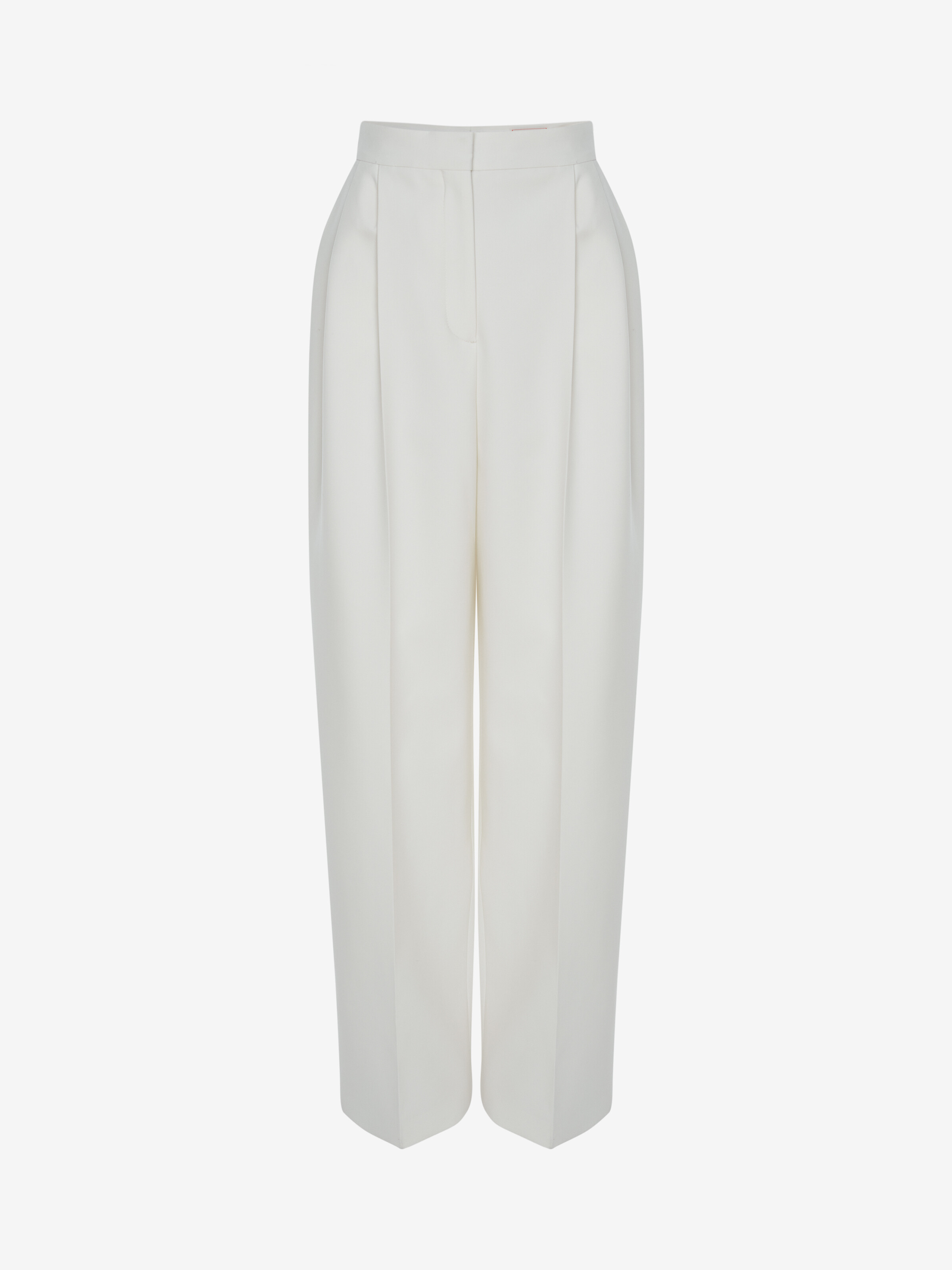 Wool Wide Leg Trousers in IVORY 