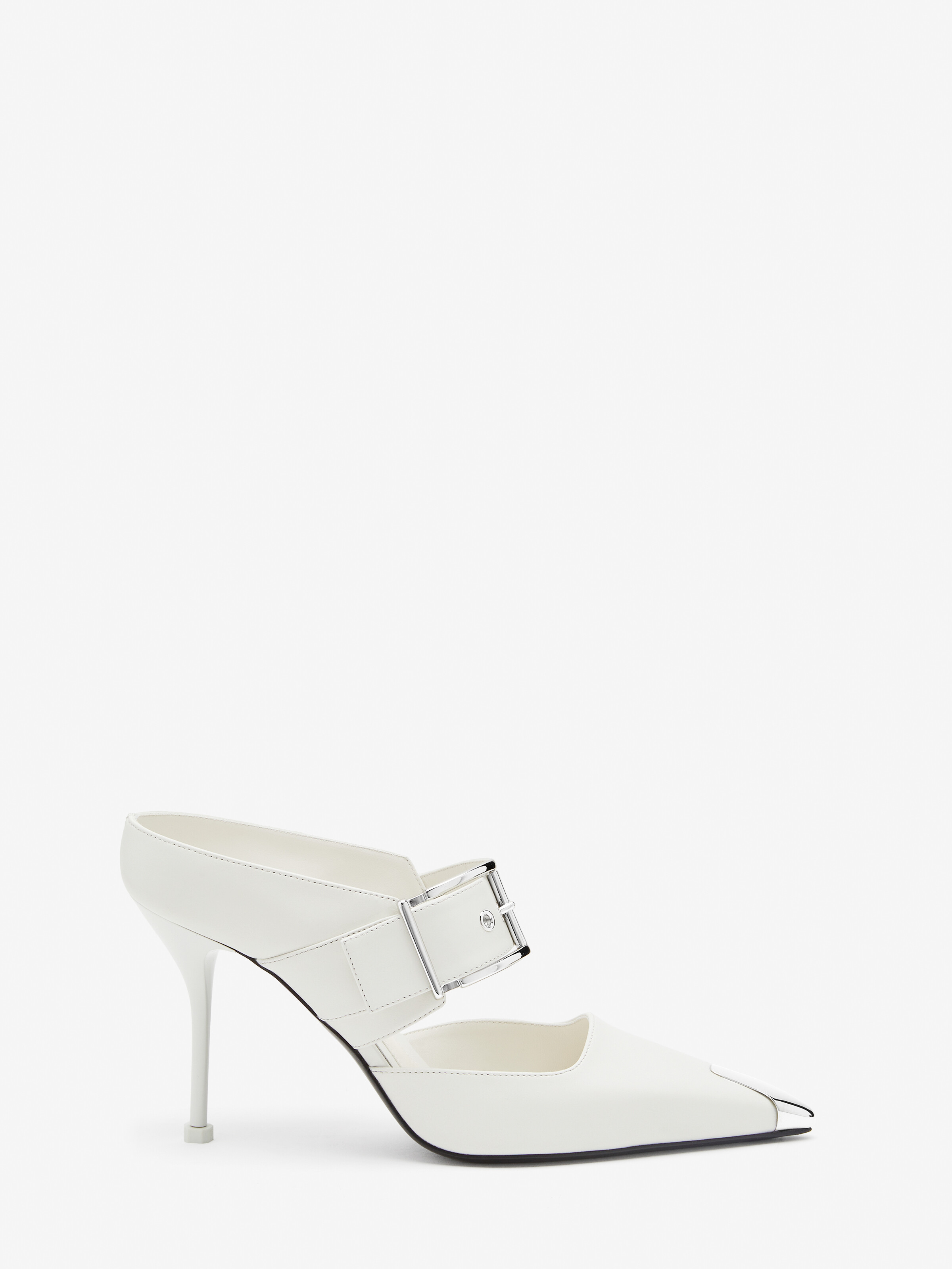 Women's Mules in White in 100% Calf Leather | Alexander McQueen - image 1
