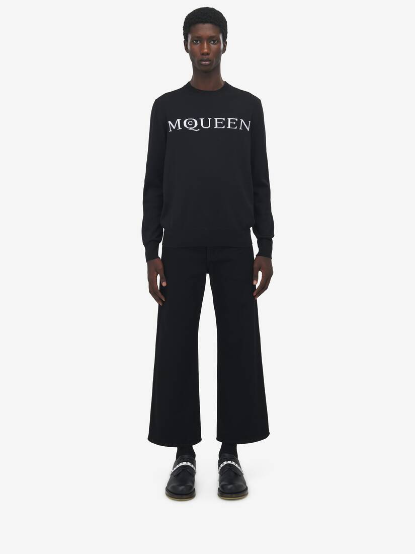 Maglione In Lana Merino Con Logo McQueen