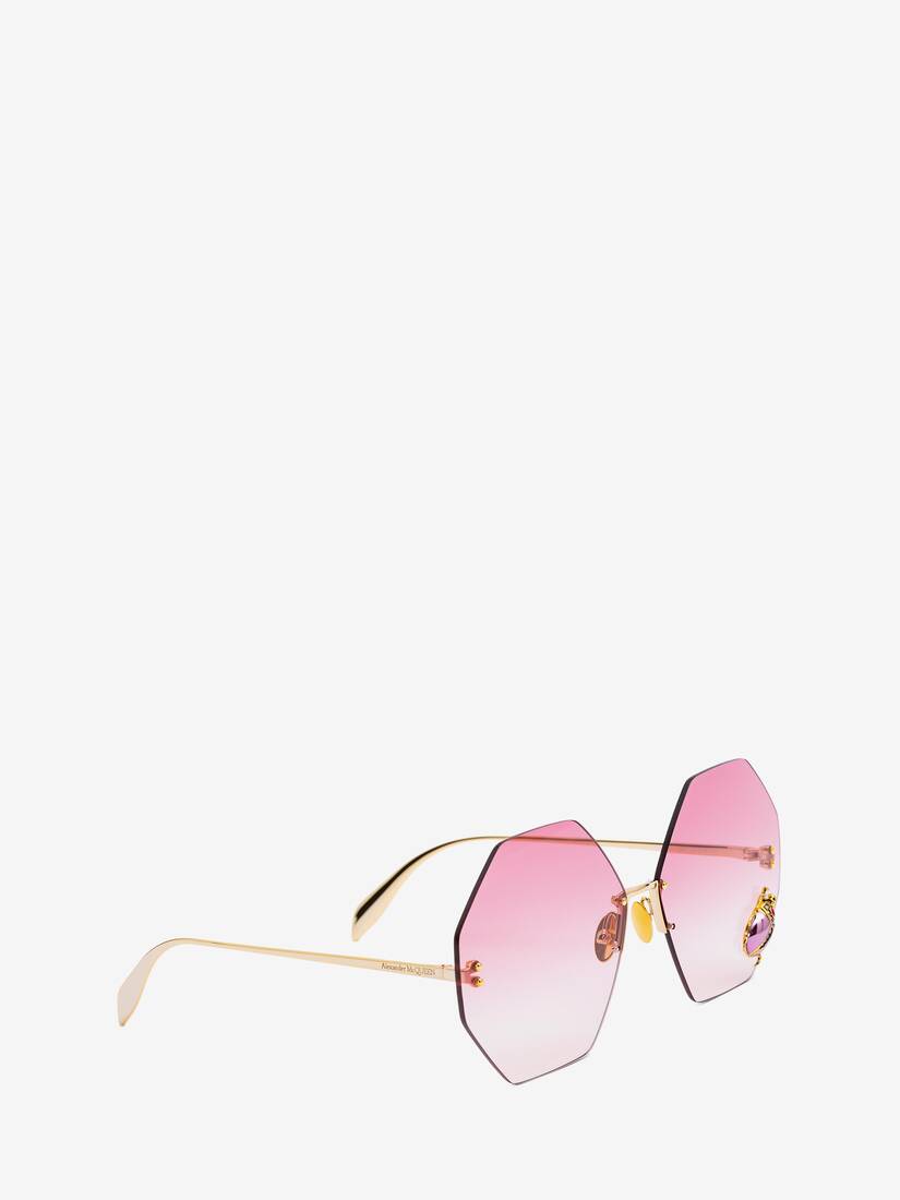 Alexander McQueen - Butterfly Jewelled Sunglasses - Gold Light