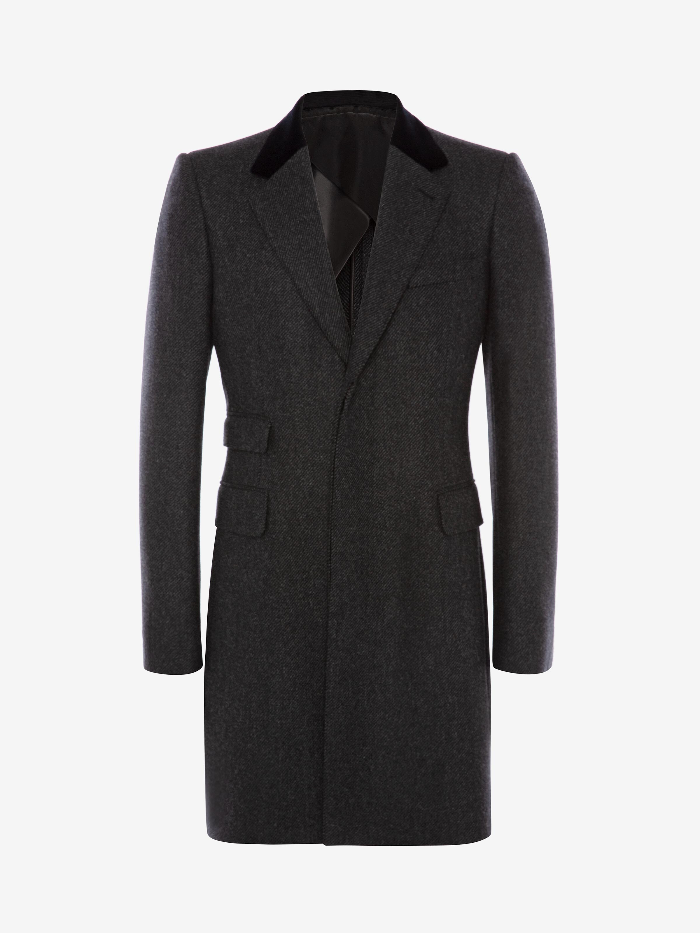 Alexander Mcqueen Mens Black Ivory Reversible Wool Coat 40 | ModeSens