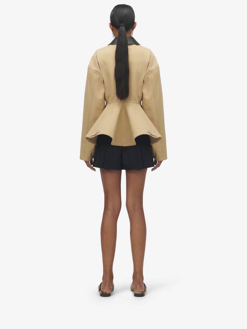 Veste À Basque En Toile Délavée
