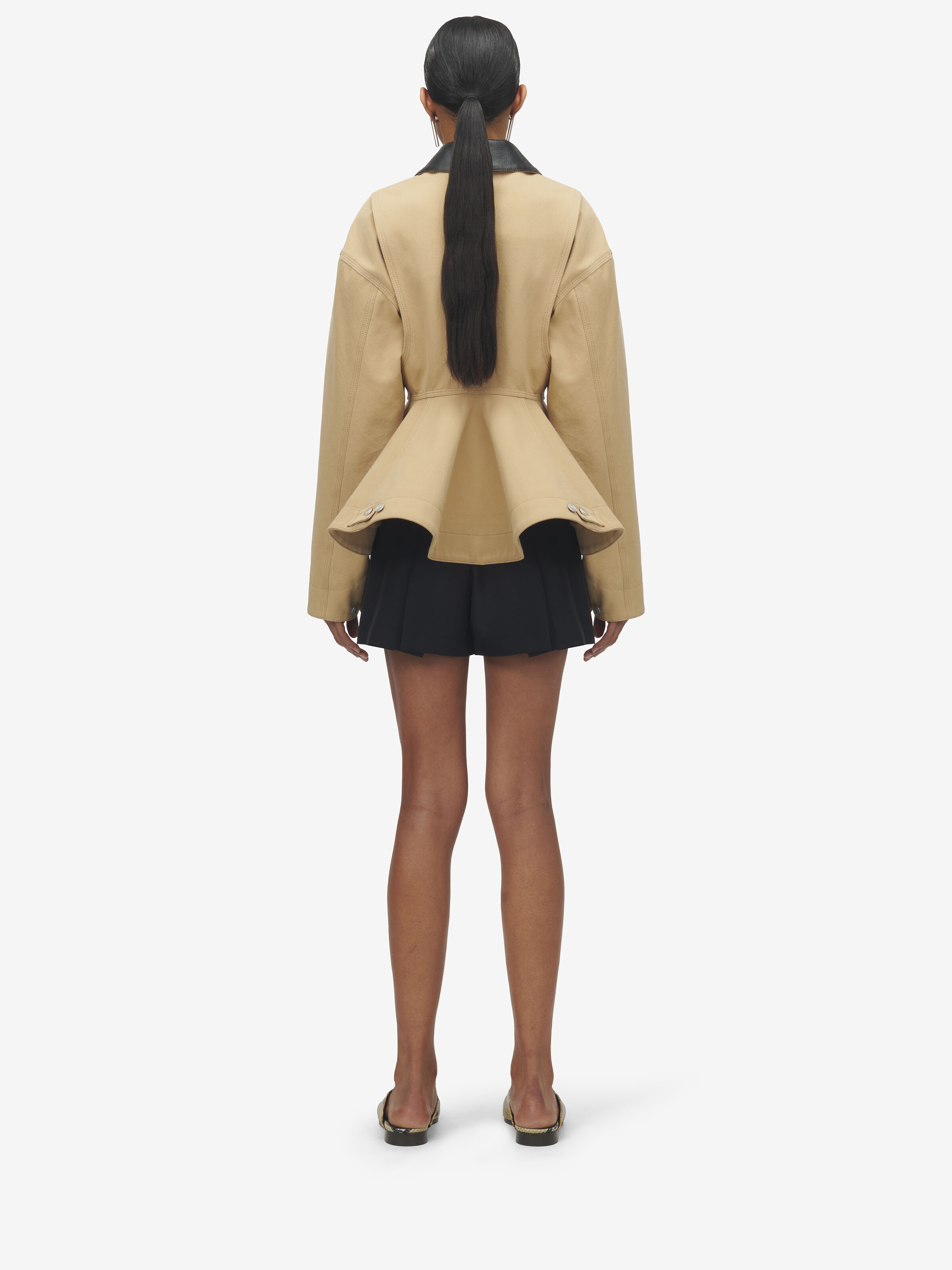 Stonewashed Canvas Peplum Jacket