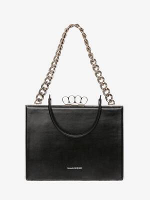 Damen Taschen Umhängetaschen und Geldbörsen Alexander McQueen Die four ring frame in Schwarz 