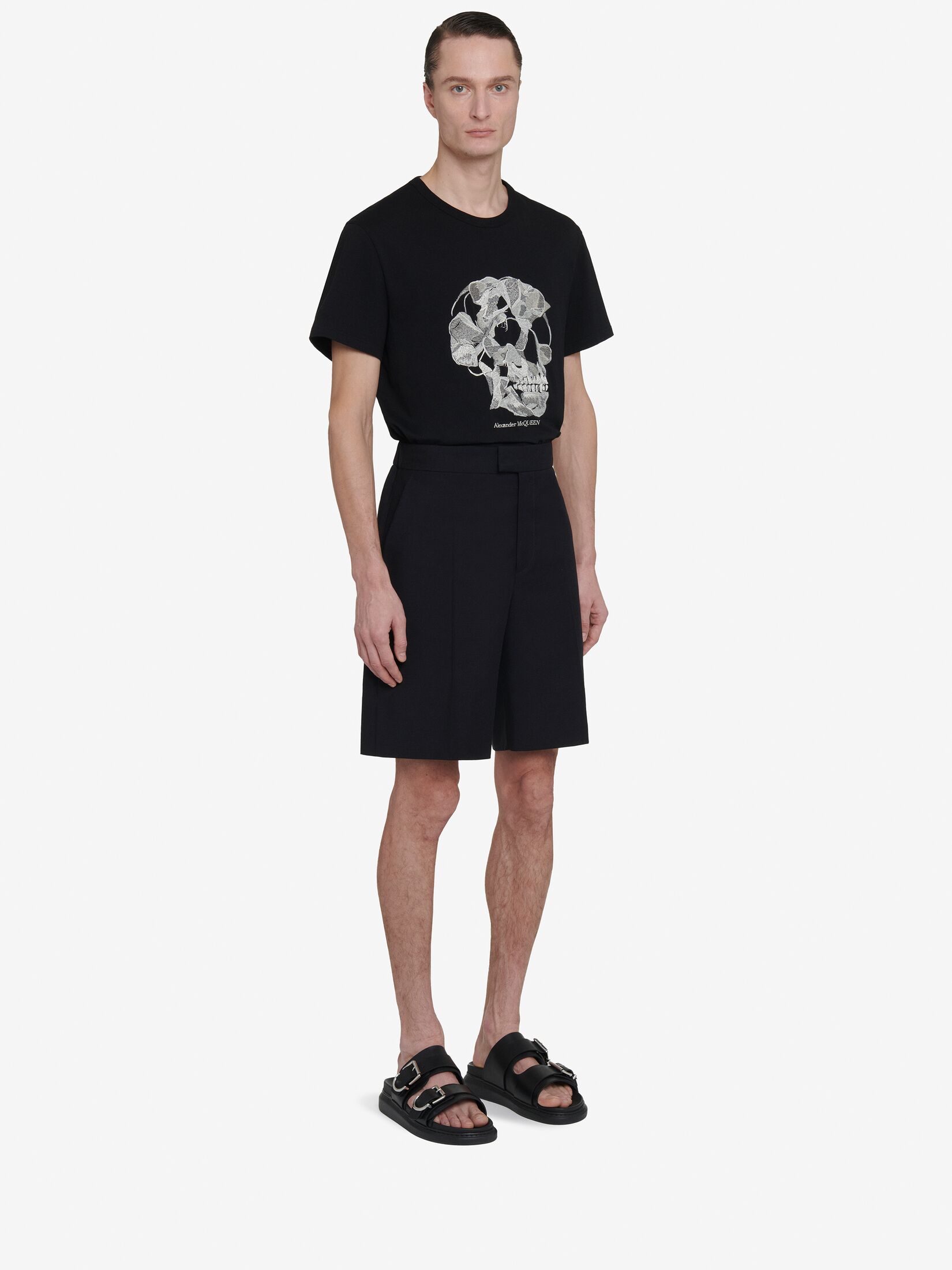 T-Shirt mit Pressed Flower Skull-Print
