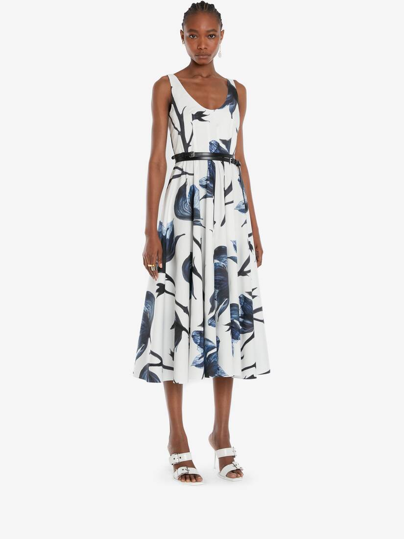 Cotton Poplin Bellflower Midi Dress